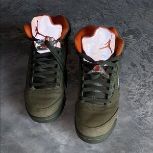 Jordan Olive and Orange High-Tops